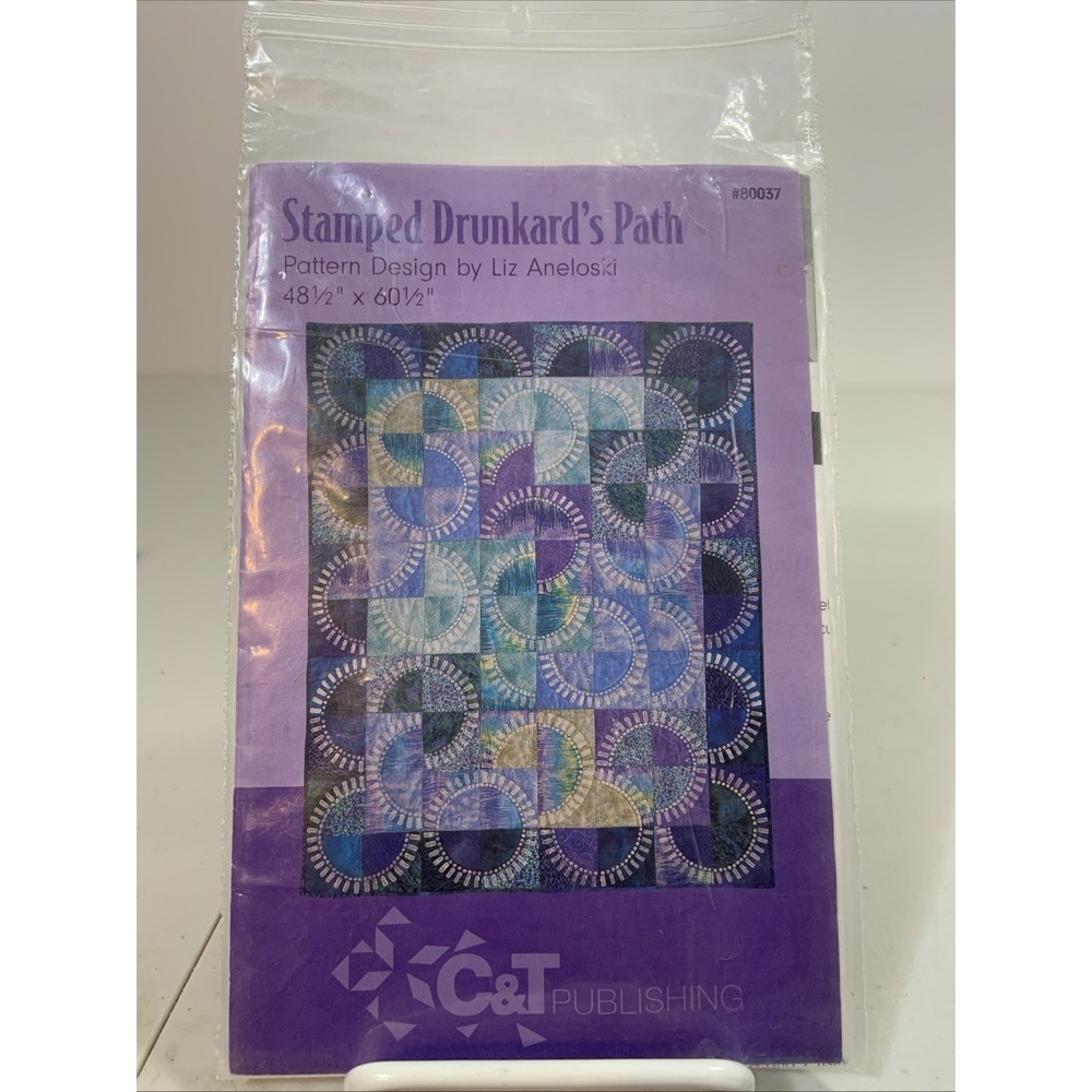 Stamped Drunkard's Path Quilt Pattern Liz Aneloski 48.5x60.5 Craft